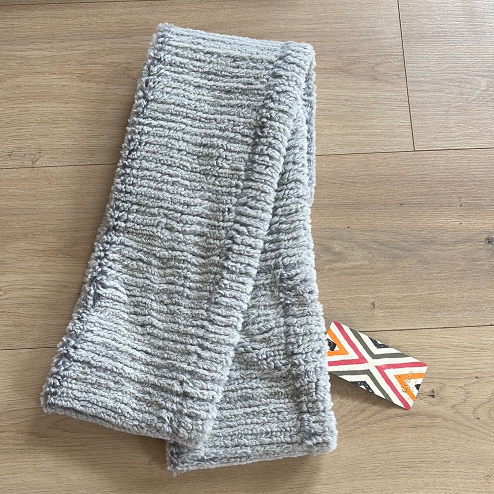 Cozy Gray Knit wrap scarf